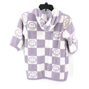 The Styled Collection Kids Sherpa Fleece Robe Checkered Purple Size 2- 5 Years